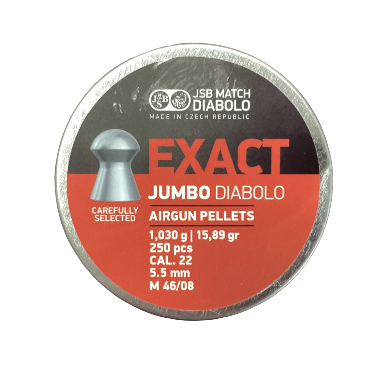 JSB Exact Jumbo Diabolo 22cal(5/.5mm) 15.98gr 250/tin pellets
