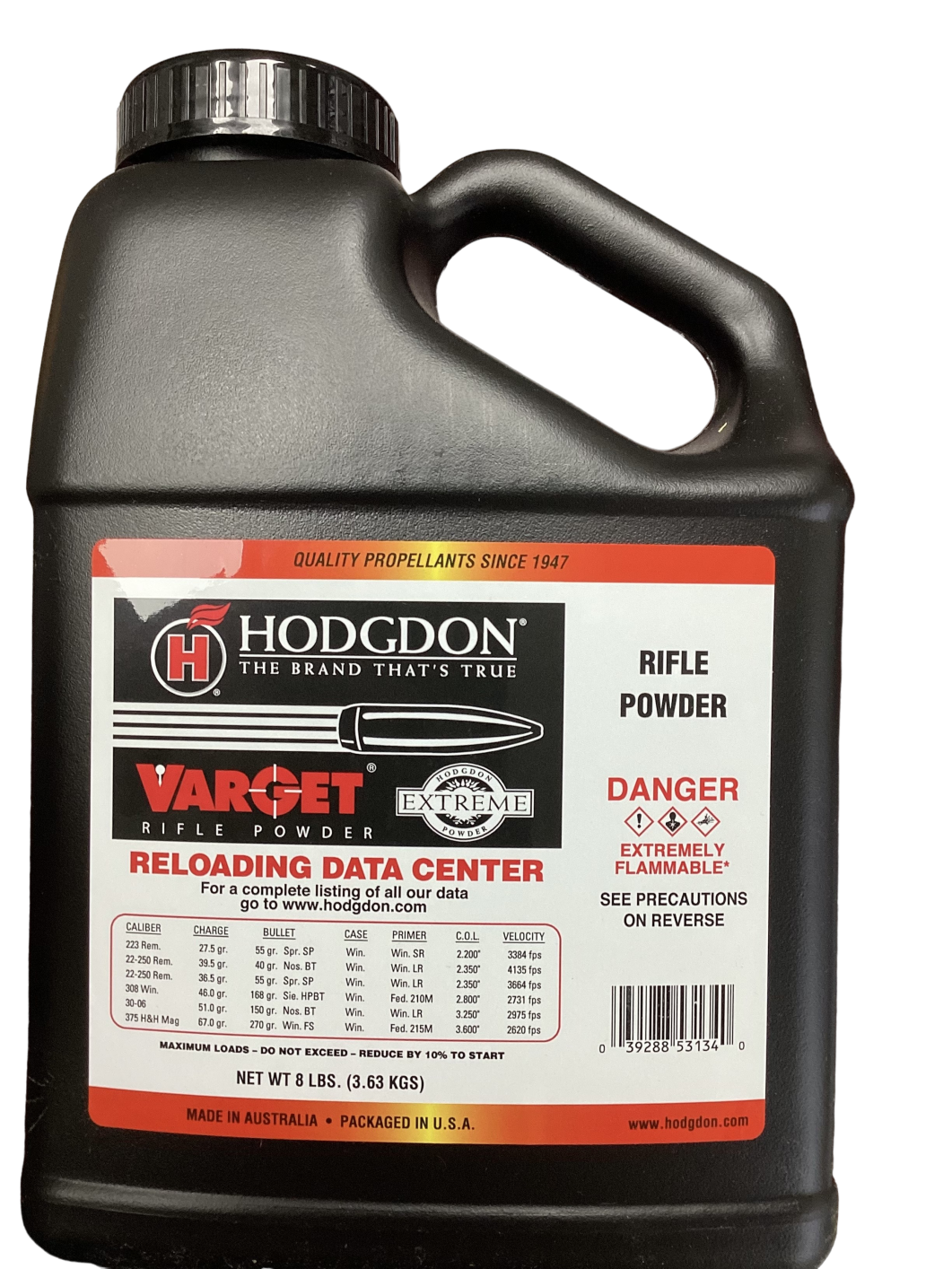 Hodgdon Varget Powder 8 LB