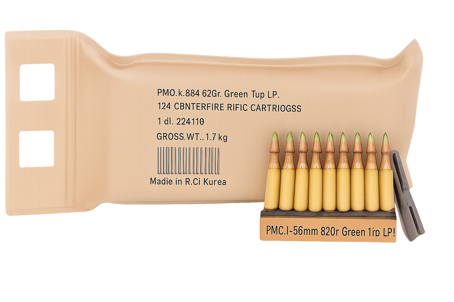 PMC 5.56K(M855) 62 Gr Green Tip-LAP 120ct/battle Pack Ammunition